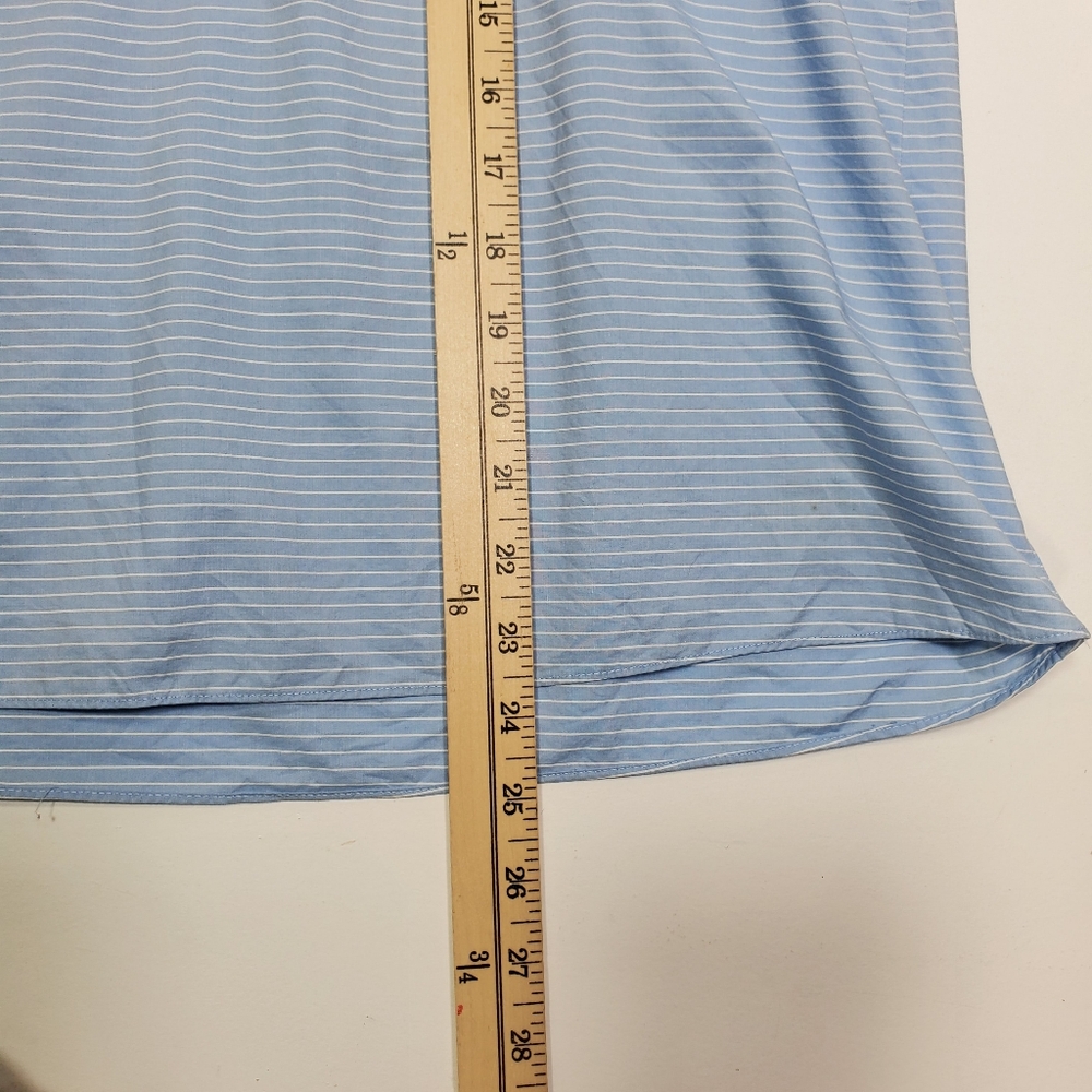 Madewell Blouse Women Size Small Light Blue Striped tie-sleeve popover top - Picture 12 of 12